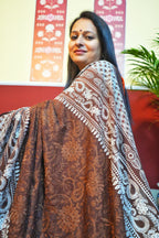 Cocoa Chikankari Mulmul Saree