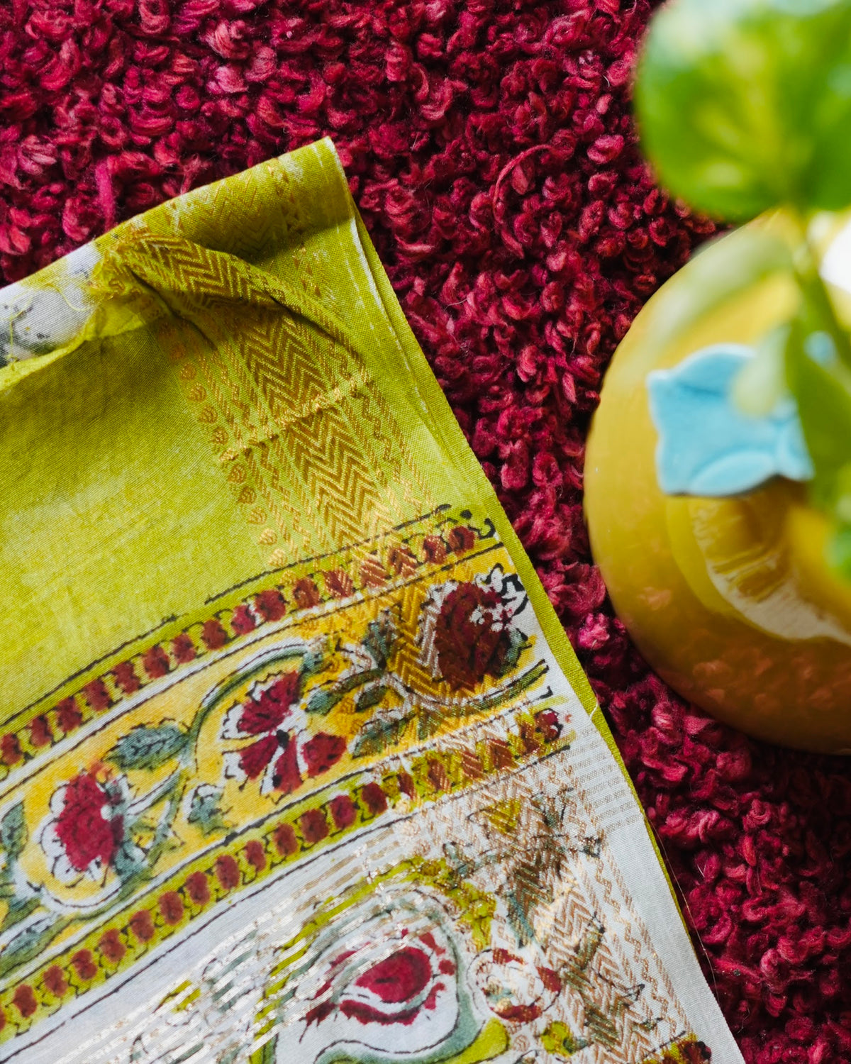 Trikalaa Vireya – Light Green Maheshwari Silk Saree