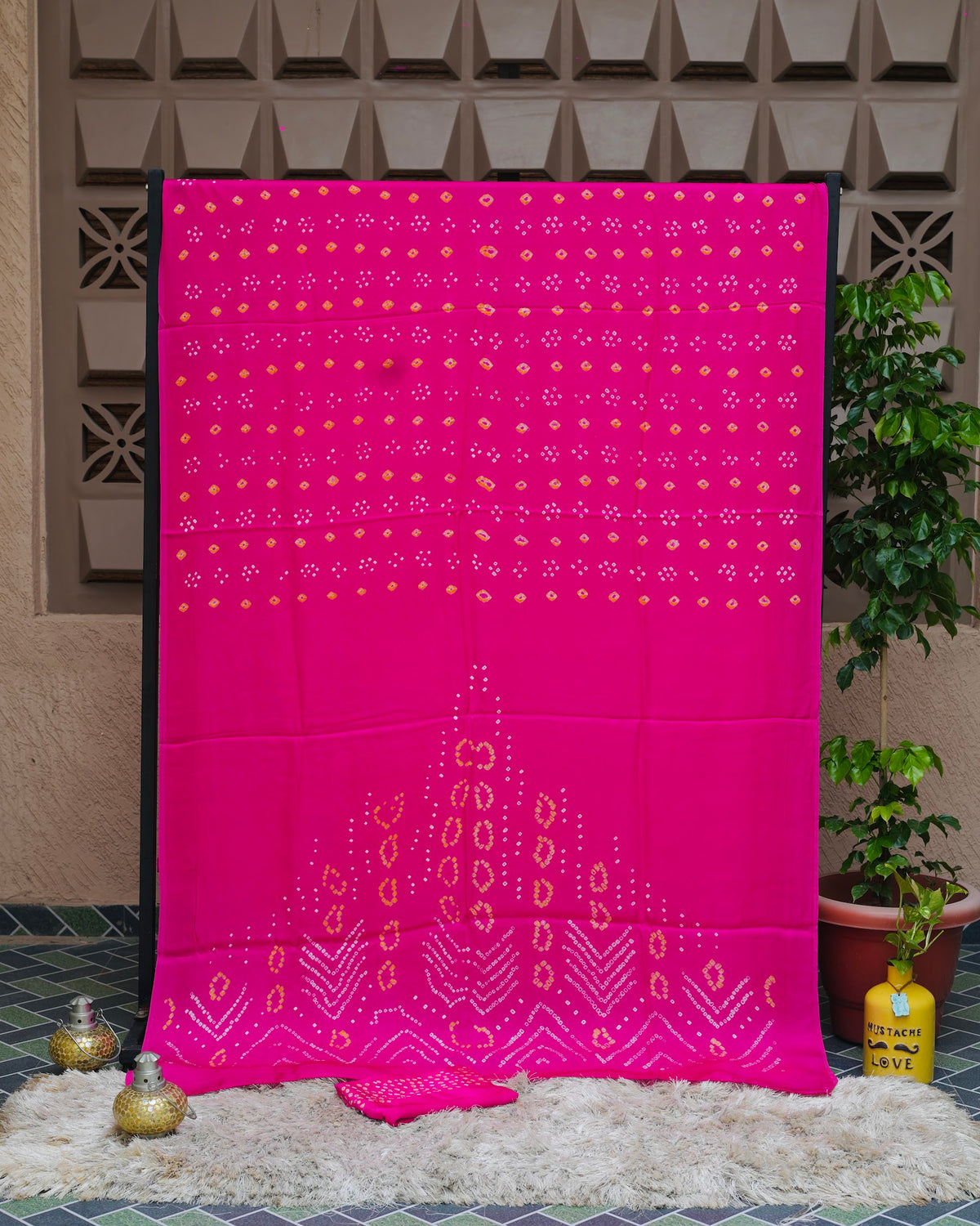 Trikalaa Kusum – Pink Modal Bandhej Saree