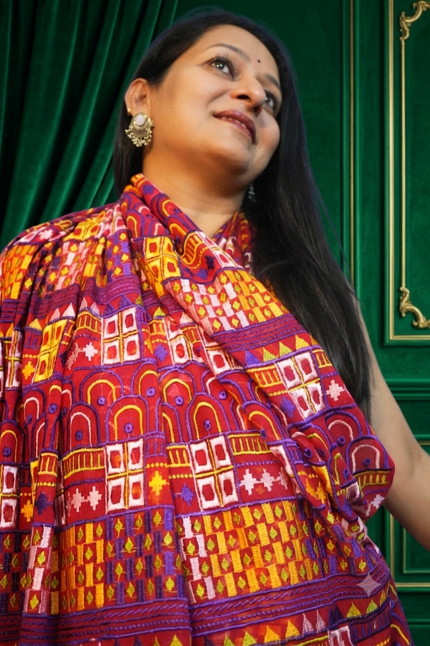 Rangrez Mulmul Lambani Saree
