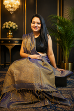 Amethyst Sheen Linen Tissue Handloom Saree