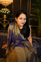 Amethyst Sheen Linen Tissue Handloom Saree