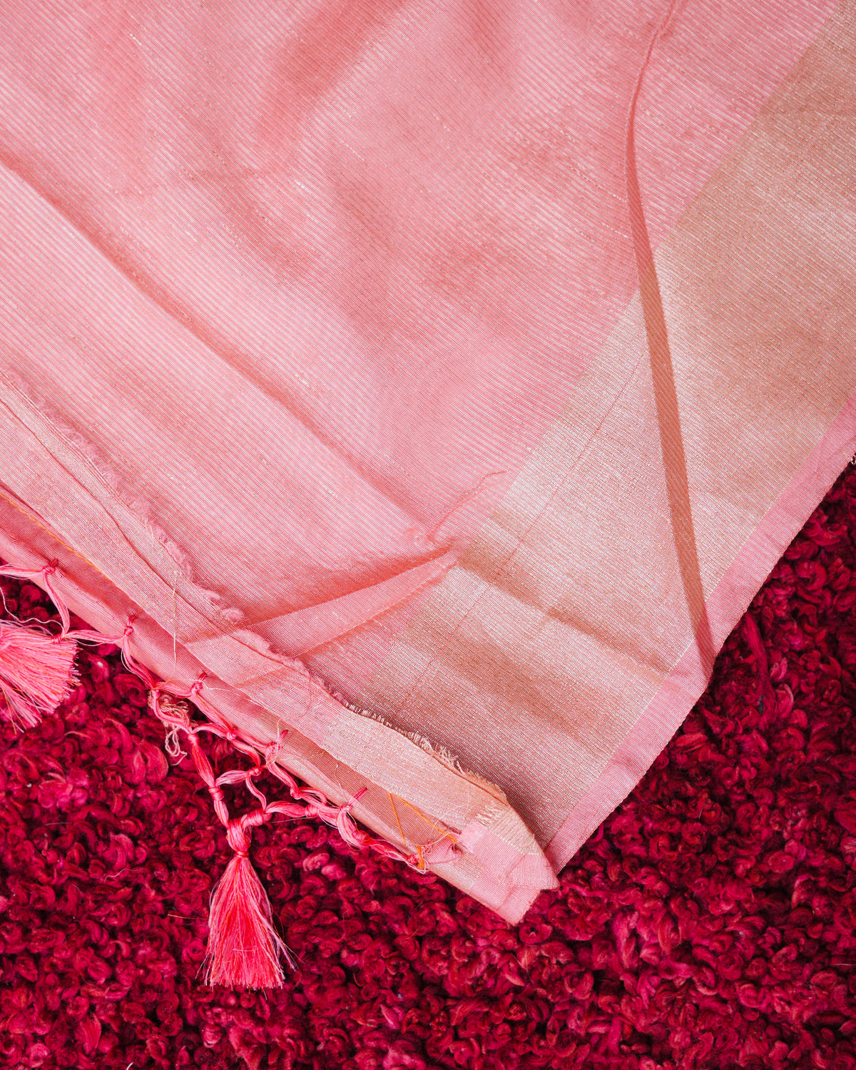Trikalaa Mridu – Peach Munga Silk Cotton Handwoven Saree