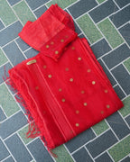 Trikalaa Aruna – Tomato Red Matka Silk Saree