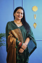 Harit Sunehri Cotton Silk Saree