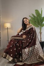 Maroon Royale Zari Saree