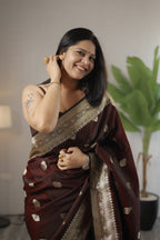 Maroon Royale Zari Saree