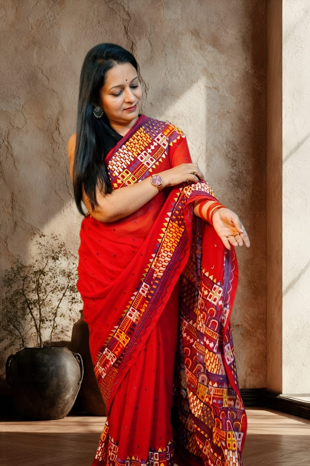 Rangrez Mulmul Saree