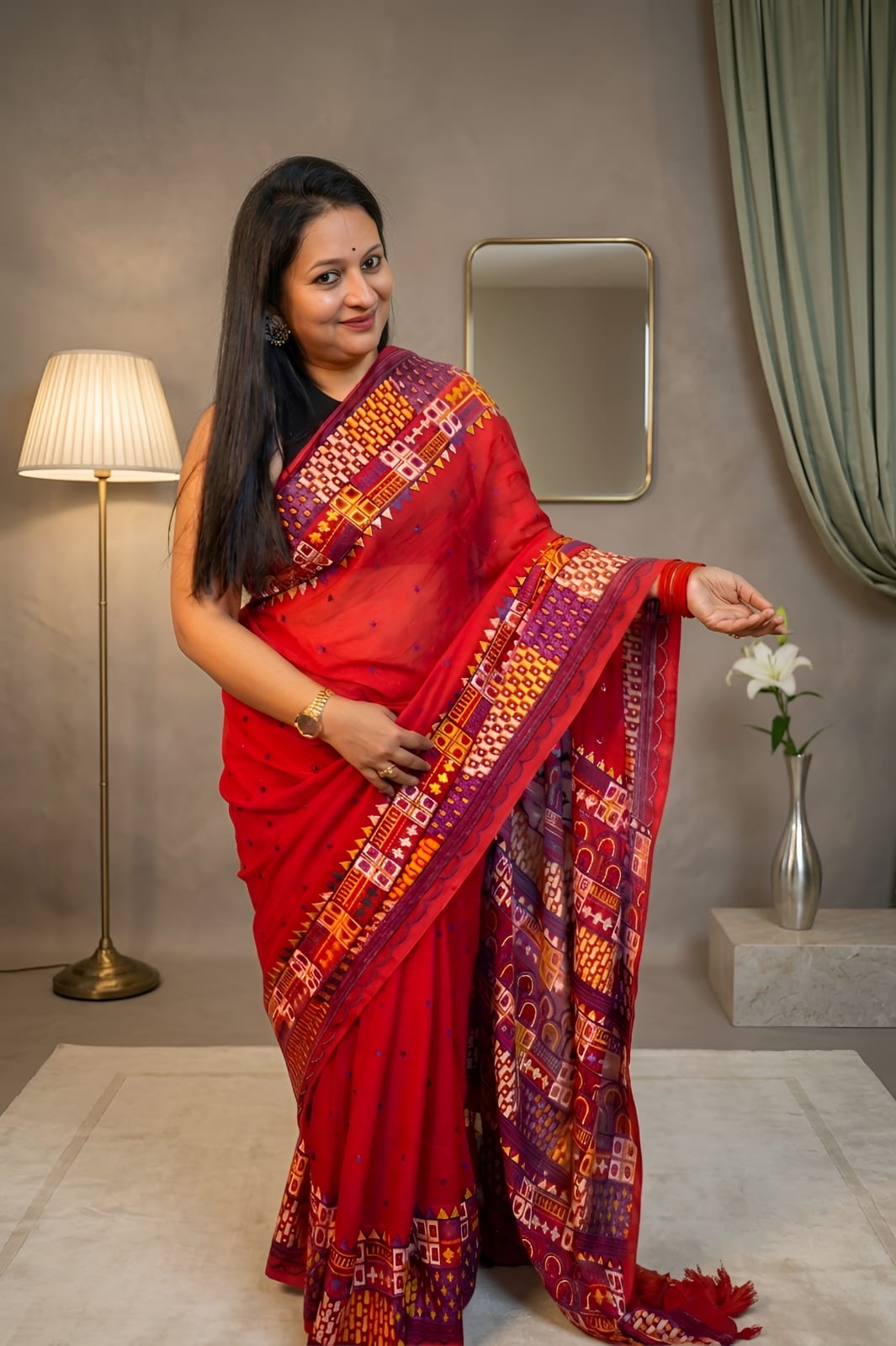 Rangrez Mulmul Saree