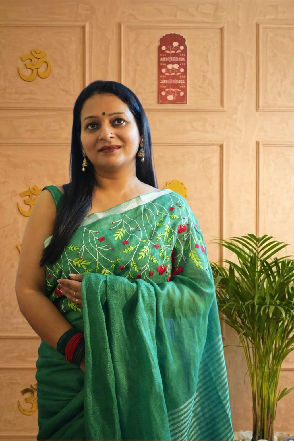 Vanya Emerald in Linen Silk
